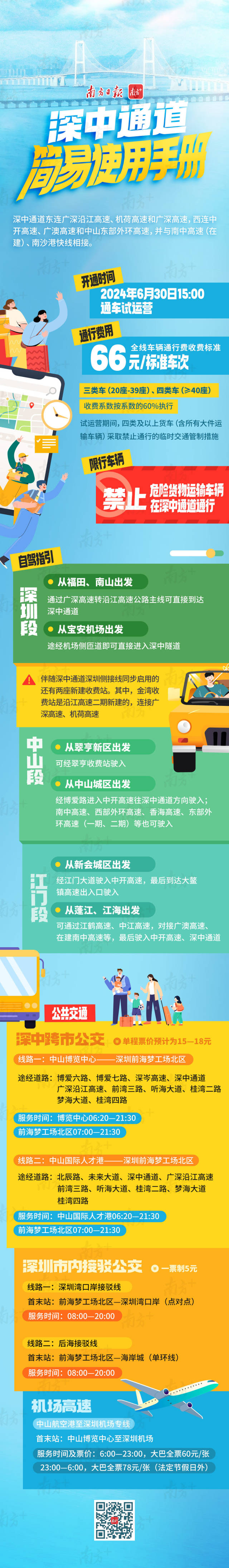 深中通道自驾线路及公交线路指引